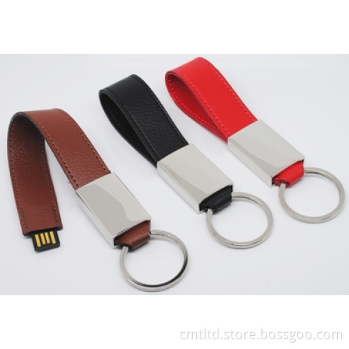 Leather Sling Key Chain USB Flash Drive Leather USB Memory Disk
